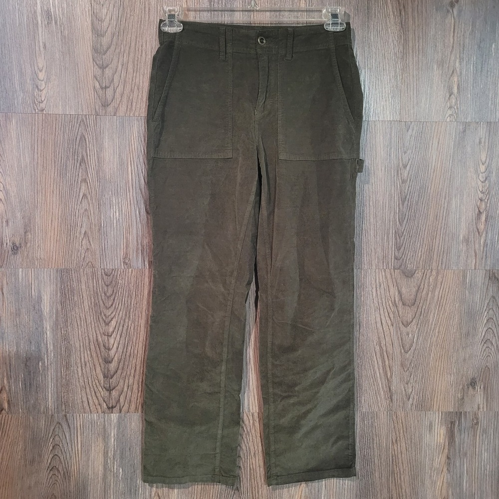 Carve Designs Corduroy Pants Sz 2 x 27 Olive Green Organic Cotton Cargo Pockets